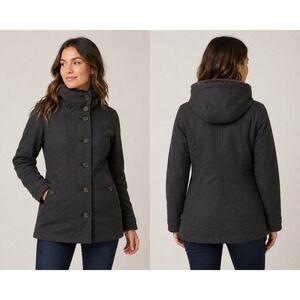 Patagonia Vegabunda Coat Womens Small Forge Gray Hooded Fleece Insulated 28265